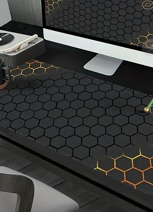 Большой геймерский коврик (игровая поверхность) 800х300 мм соты