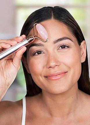 Массажер ролик электрический для лица facial roller massager. цвет: бежевый fj-12