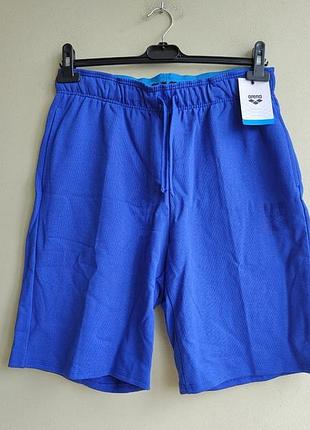 Мужские трикотажные шорты бермуды arena m bermuda fleece neon blue