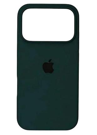 Чехол fiji silicone case для apple iphone 17 pro max бампер накладка soft touch с микрофиброй midnight green