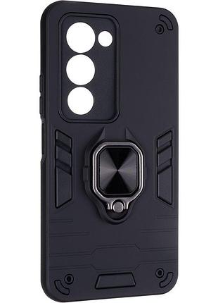 Чехол fiji defence для xiaomi redmi 15 защитный бампер с кольцом подставкой black