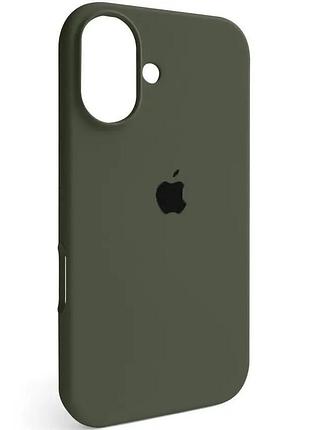 Чохол fiji silicone case для apple iphone 16 бампер накладка soft touch з мікрофіброю olivedrab