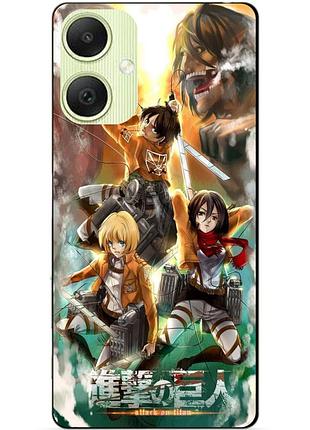 Силиконовый чехол бампер для samsung a06 с рисунком атака на титанов attack on titan