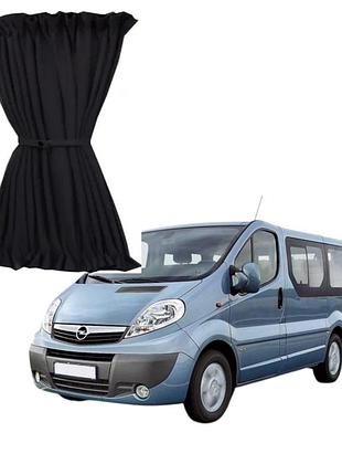 Шторки салона renault trafic / opel vivaro (2000-2023) черные