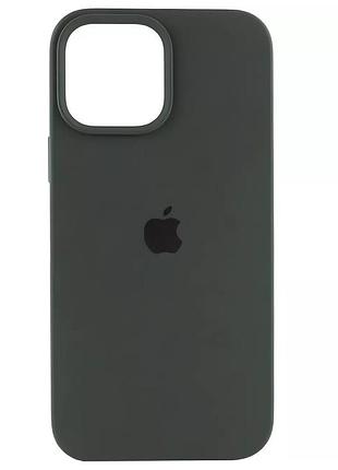 Чохол fiji silicone case для apple iphone 15 pro max бампер накладка soft touch з мікрофіброю olivedrab