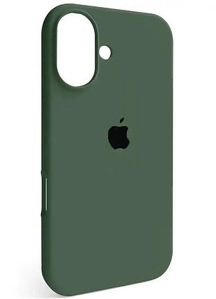 Чохол fiji silicone case для apple iphone 16 бампер накладка soft touch з мікрофіброю dark olive