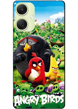 Силиконовый чехол бампер для samsung a06 с рисунком angry birds энгри бердс