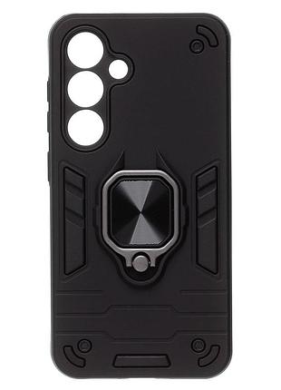 Чехол fiji defence для samsung galaxy s25 fe 5g (s731) защитный бампер с кольцом подставкой black