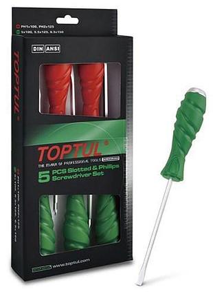 Набор ударных отверток super grip toptul 5 ед. gaae0509