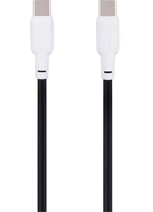 Кабель gelius full silicone type-c-type-c pd60w (2.4a) 1.2м для быстрой зарядки и передачи данных black-white (gp-ucn001cc)