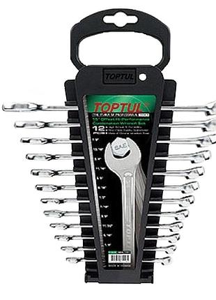 Набор ключей дюймовых комбинированных toptul 12 шт. 1/4"-7/8" на холдере gbac1201