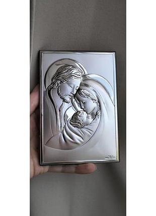 Прямоугольная серебряная икона "святая семья" valenti ( 13х18 см) арт.sov 885 4