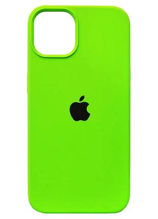 Чехол fiji silicone case для apple iphone 13 бампер накладка soft touch с микрофиброй neon green