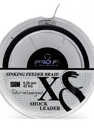 Шнур shock leader pro fl 8x 0,28 43кг 150м