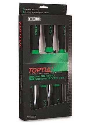 Набор ударных отверток toptul (с шестигранником) 6 ед. gaae0605
