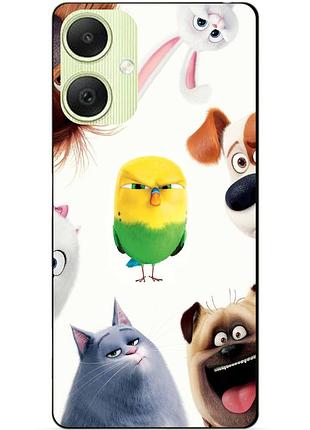 Силиконовый чехол бампер для samsung a06 с рисунком тайная жизнь домашних животных