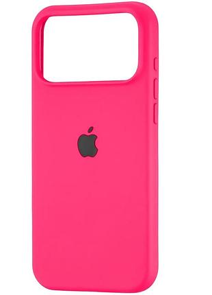 Чохол fiji silicone case для apple iphone 17 pro бампер накладка soft touch з мікрофіброю hot pink