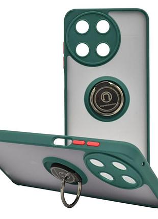 Чохол fiji colorframe для realme 11 4g (rmx3636) матовий бампер з кільцем підставкою green