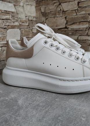 Оригинальные кожаные кеды кроссовки alexander mcqueen oversized sneaker