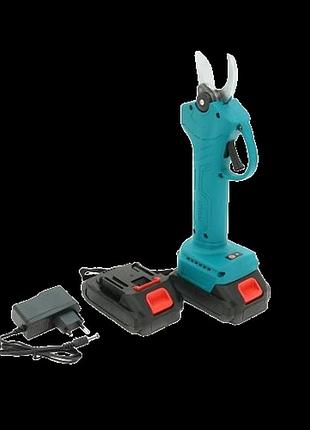 Аккумуляторный секатор crafting tools 21v (30 мм) - электрический кусторез для деревьев и кустов + 2 li-ion аккумулятора