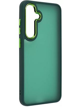 Чехол fiji lens для samsung galaxy s25 (s931) бампер матовый с защитой блока камер dark green
