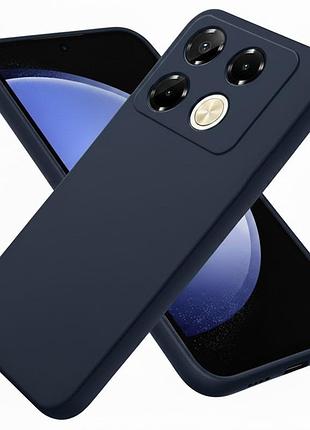 Чехол fiji full soft premium для infinix note 40 pro (x6850) противоударный бампер с микрофиброй dark blue