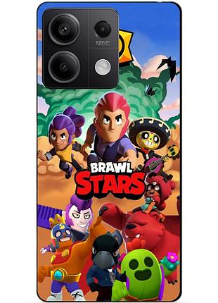 Силіконовий чохол бампер для xiaomi redmi note 13 4g з малюнком бравл силова ліга нокаут леон ворон