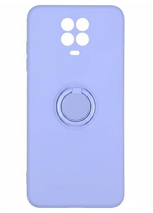 Чехол fiji holder ring для xiaomi redmi note 9 pro бампер с кольцом подставкой lilac