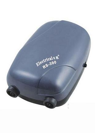 Компресор для акваріума повітряний двоканальний безшумний rs-electrical rs-390 3.5l/min