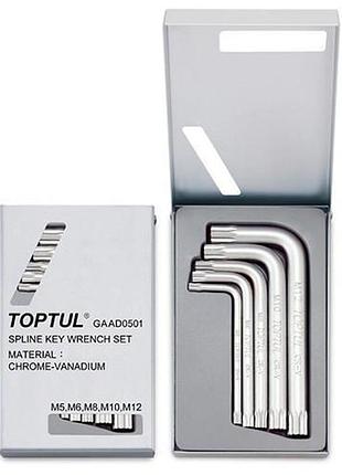 Набор ключей spline г-образных toptul м5-м12 gaad0501