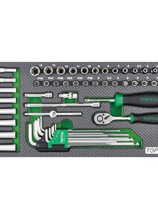 Комбинированный набор инструментов 1/4" 50ед. (в ложементе) toptul gea5004