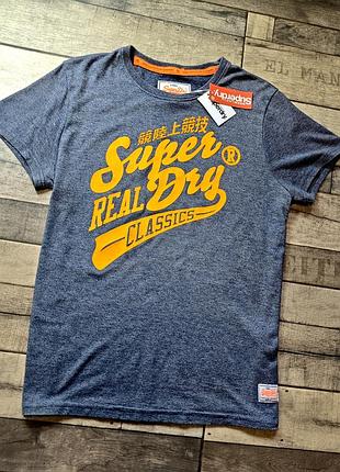Чоловіча футболка британського бренда superdry з класичної вінтажної колекції в сірому кольорі розмір xl
