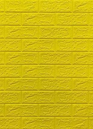 3d панель самоклеящая обои 70*77*0,5 см под декоративный кирпич самоклейка желтый 3д