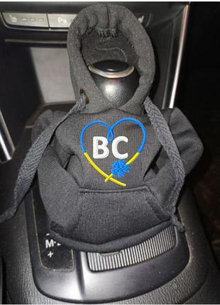 Чохол кофта худі аксесуар на кпп car hoodie вс львівська область чорний подарунок автомобілісту 10070