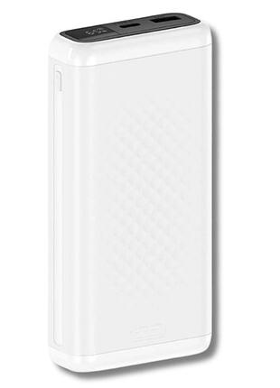 Power bank xo pb309 20000 mah с быстрой зарядкой pd20w+quick charge 22.5w и дисплеем white