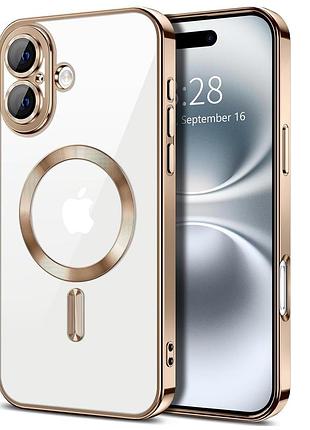 Чехол fiji chrome для apple iphone 16 с magsafe и защитой камер brown