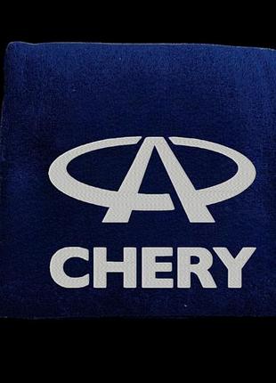 Полотенце с вышивкой махровое банное 70*140 темно-синий автомобилисту чери chery 00451