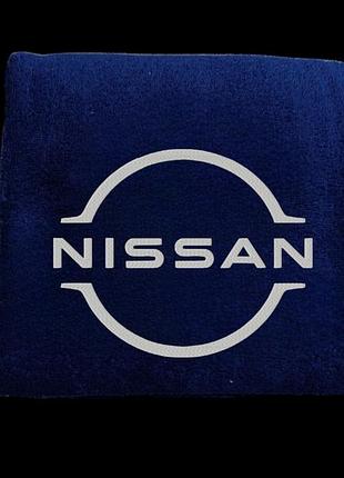 Полотенце с вышивкой махровое банное 70*140 темно-синий автомобилисту ниссан nissan 00451