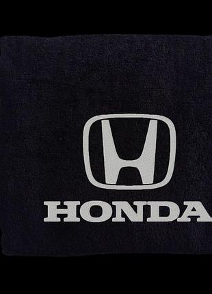 Полотенце с вышивкой махровое для лица 50*90 черный автомобилисту хонда honda 00451