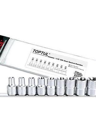 Набор головок 1/2" e10-e24 9ед torx на планке toptul gaag0901