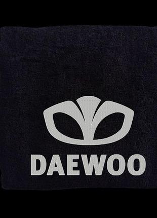 Полотенце с вышивкой махровое для лица 50*90 черный автомобилисту део daewoo 00451