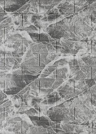 3д панель самоклеящая 700х770х3мм обои под декоративный кирпич самоклейка 3д серый мрамор