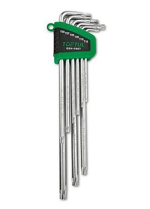 Набір ключів г-под. torx t10-t50 9ед. супердовгих з отвором (gaal0919) toptul gsn-09et