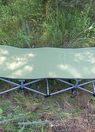 Розкладачка стальна до 120кг похідне ліжко туристичне з чохлом ranger military forest ra 5517