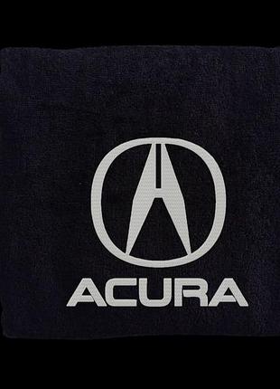 Полотенце с вышивкой махровое для лица 50*90 черный автомобилисту акура acura 00451