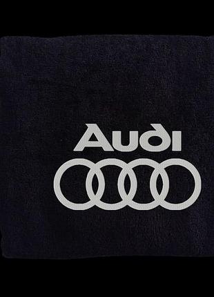Полотенце с вышивкой махровое для лица 50*90 черный автомобилисту ауди audi 00451