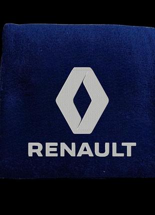 Полотенце с вышивкой махровое банное 70*140 темно-синий автомобилисту рено renault 00451