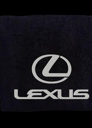 Полотенце с вышивкой махровое для лица 50*90 черный автомобилисту лексус lexus 00451