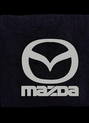 Полотенце с вышивкой махровое для лица 50*90 черный автомобилисту мазда mazda 00451