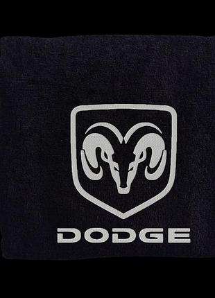 Полотенце с вышивкой махровое банное 70*140 черный автомобилисту додж dodge 00451